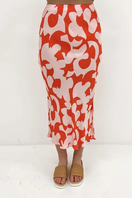 Calypso Skirt Calypso Print Orange wool skirt warm