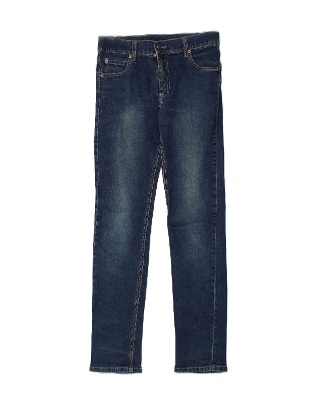 CHEAP MONDAY Womens Low Waist Slim Jeans W30 L32 Navy Blue Cotton Elegant Dark-Wash Bootcut Jeans