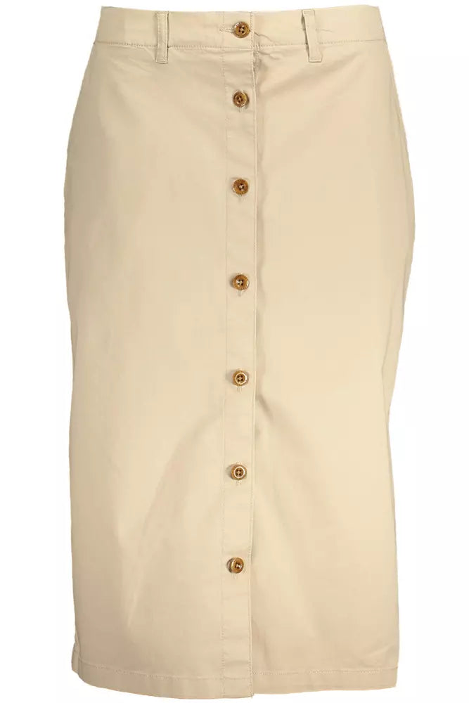 Gant Beige Cotton Women Skirt ruffled skirt detail