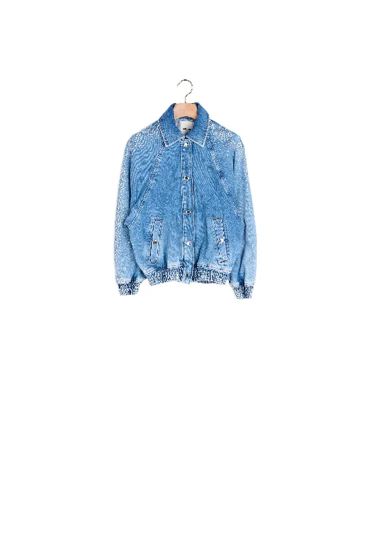 Blouson en jean orné de strass Comfortable Boyfriend Jeans