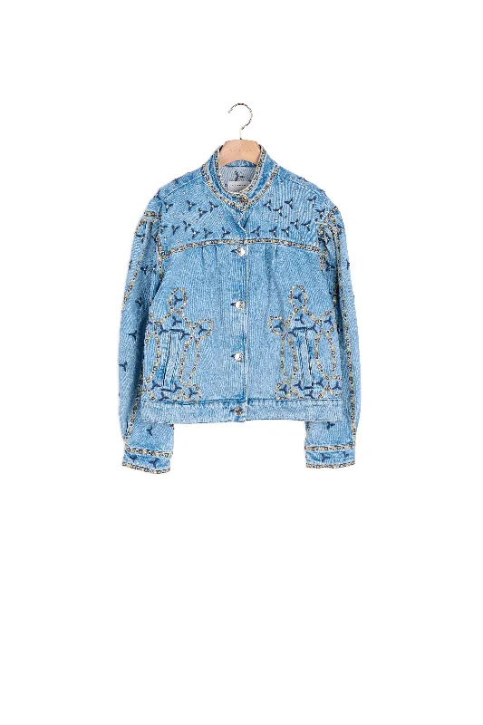 Veste en jean avec broderies et clous Comfortable Stretch Denim Jeans