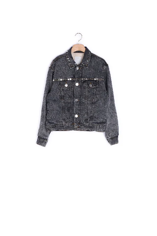 Veste en jean neige ornée de studs Casual Wide-Legged Denim Jeans