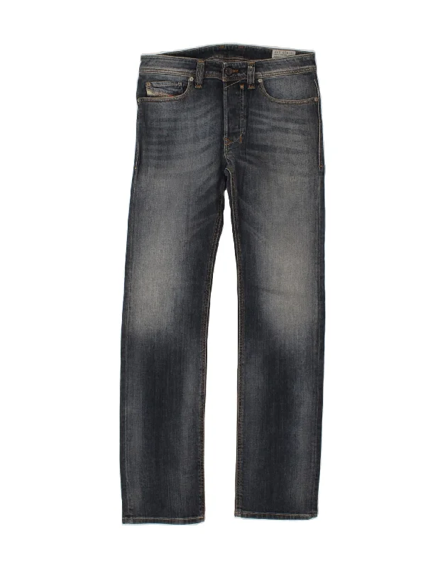 DIESEL Womens Safado Regular Slim Straight Jeans W29 L32  Blue Cotton Trendy Low-Rise Bootcut Jeans