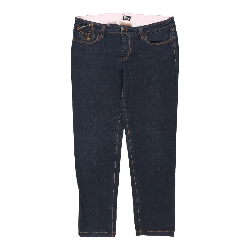 Dolce & Gabbana Jeans - 35W UK 14 Blue Cotton Comfortable Folded Hem Jeans