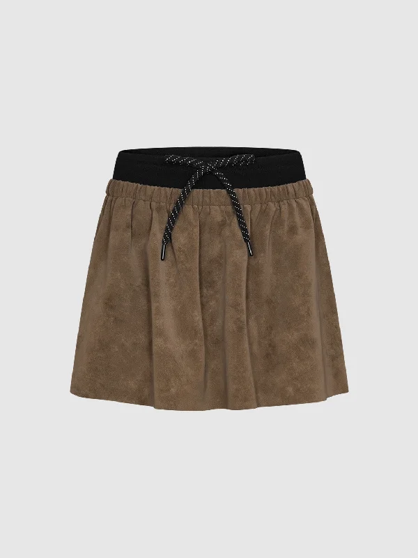 Drawstring A-Line Skirts chiffon skirt flowing