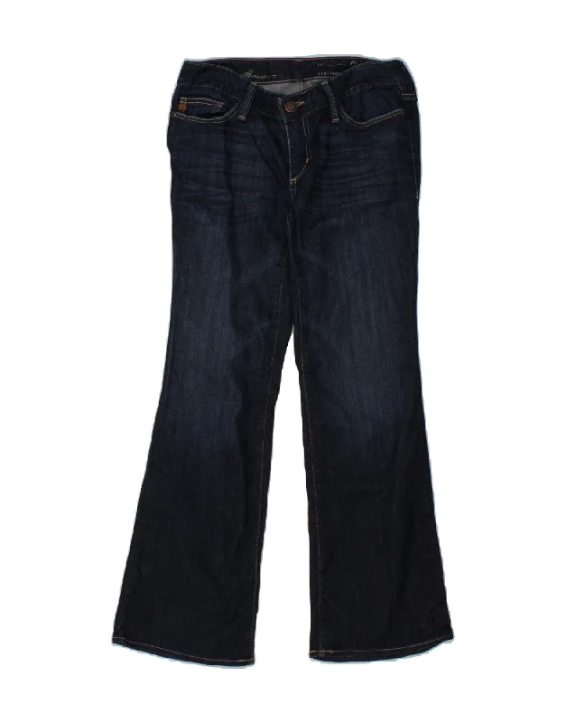 EDDIE BAUER Womens Curvy Bootcut Jeans US 4 Small W32 L28 Navy Blue Cotton Stylish Stone-Wash Denim Jeans