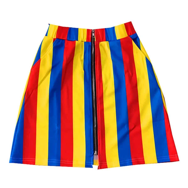 Elastic Waist Striped Skirt slim fit skirt