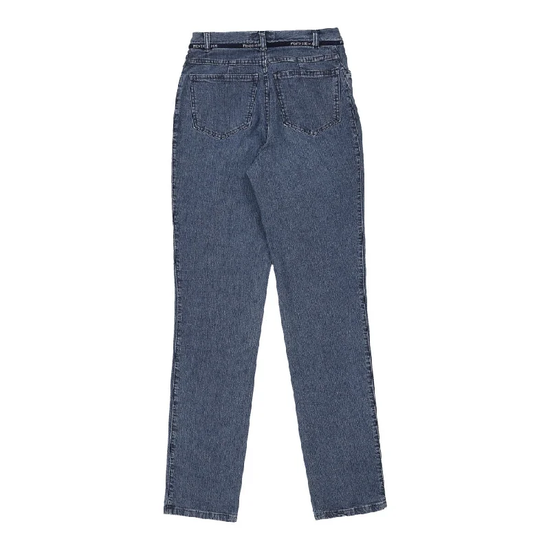 Fendissime Jeans - 26W UK 6 Blue Cotton Trendy Paperbag Waist Jeans