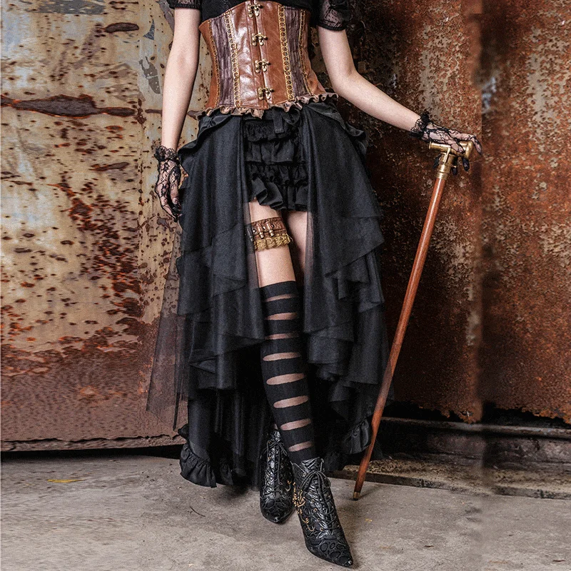 Women's Front Open Multilayered Skirt chiffon skirt flowing