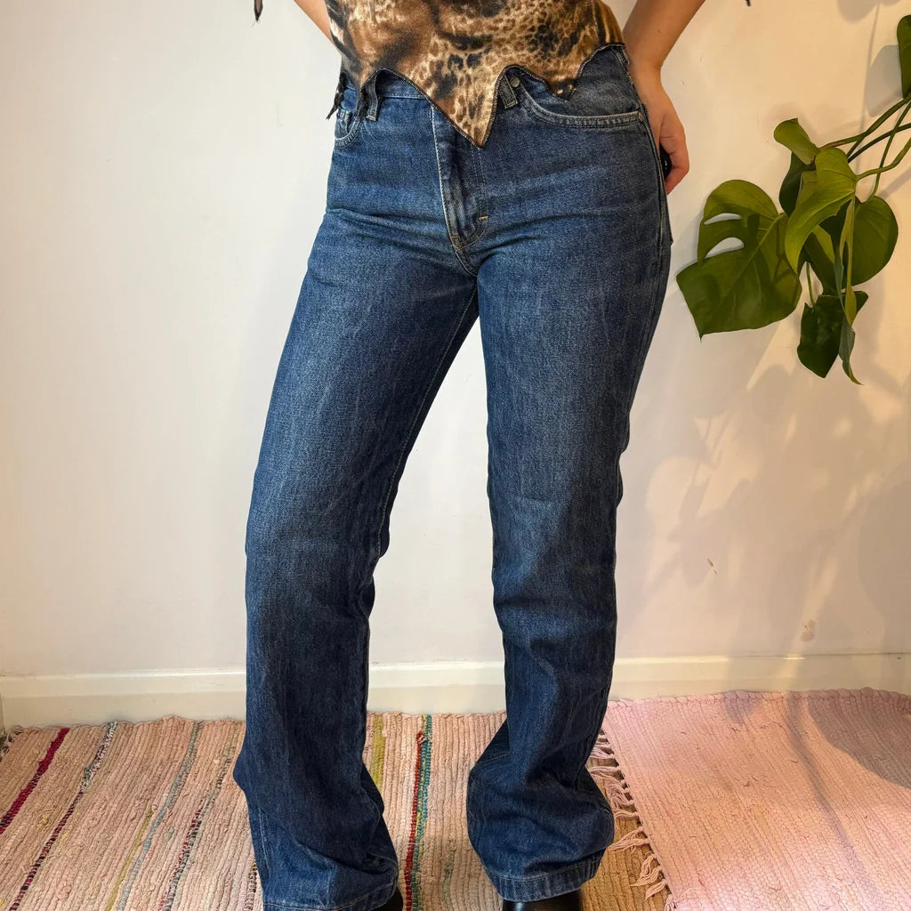 Gas Jeans - 28W UK 8 Blue Cotton Fashionable Mom Jeans