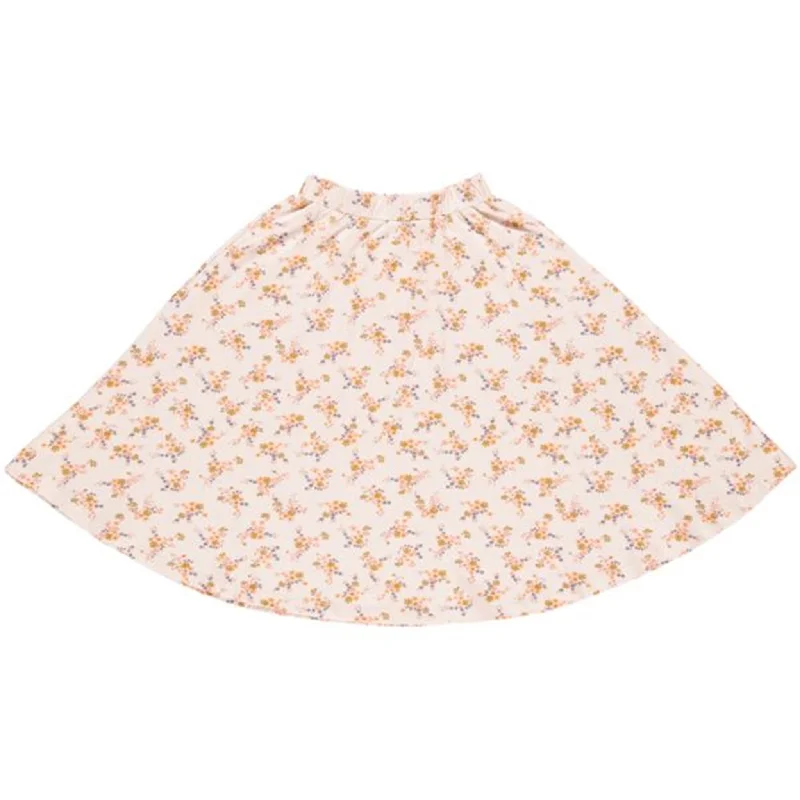 GRO Ecru/Multi Greta Long Skirt satin skirt smooth