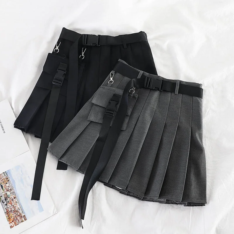 INS HOT BF POCKET PLEATED SKIRT BY43003 pencil skirt chic
