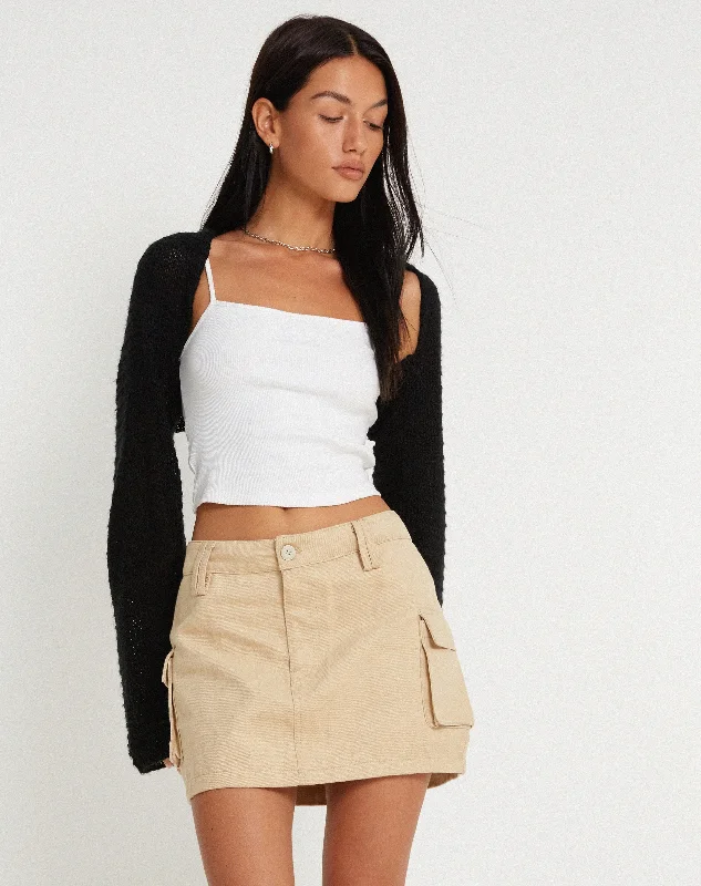 Jeng Mini Skirt in Twill Suede Tan satin skirt smooth