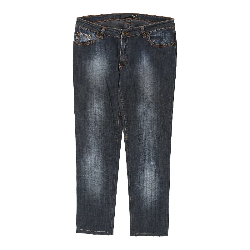 Just Cavalli Jeans - 28W UK 6 Blue Cotton Chic Rip-Detail High-Waist Jeans