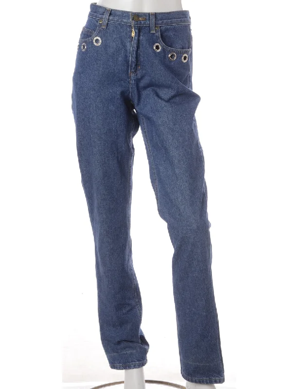 Label Natalie Eyelet Jeans Casual Skinny Fit Jeans