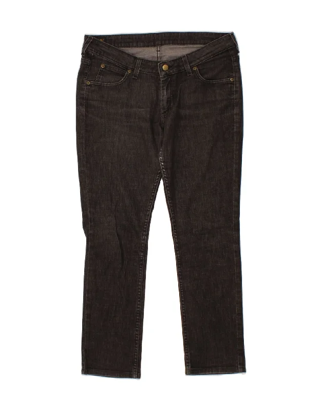 LEE Womens Slim Jeans W34 L28 Black Stylish High-Waisted Denim