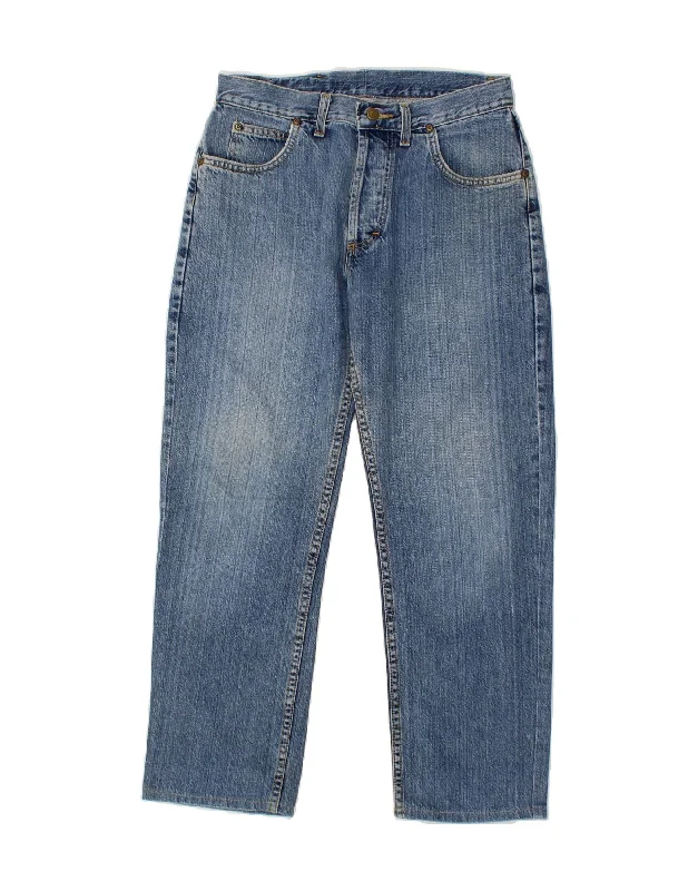 LEE Womens Straight Jeans W34 L27 Blue Cotton Comfortable Boyfriend Jeans