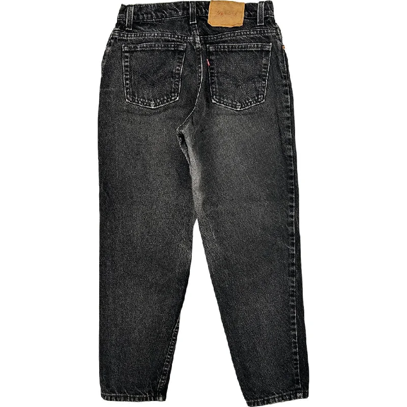 Levis 501 Jeans - 28W 26L - Black Cotton Denim Trendy Paperbag Waist Jeans