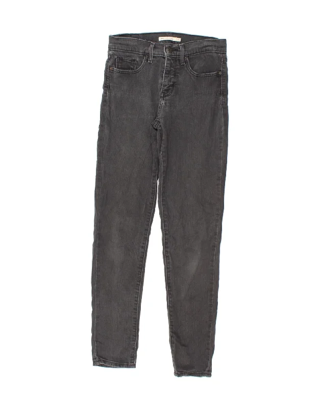 LEVI'S Womens 311 Shaping Skinny Jeans W25 L30 Grey Cotton Chic Dark-Wash Skinny Jeans