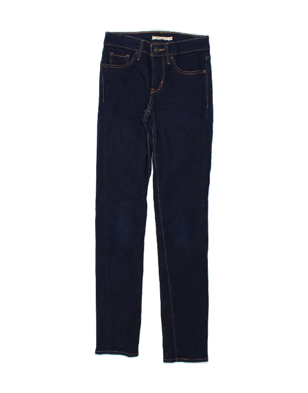 LEVI'S Womens 312 Shaping Slim Jeans W24 L32 Navy Blue Cotton Fashionable Mom Jeans