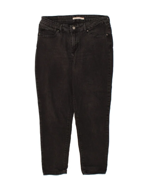 LEVI'S Womens 711 Skinny Jeans W31 L26  Black Fashionable Vintage Wash Jeans