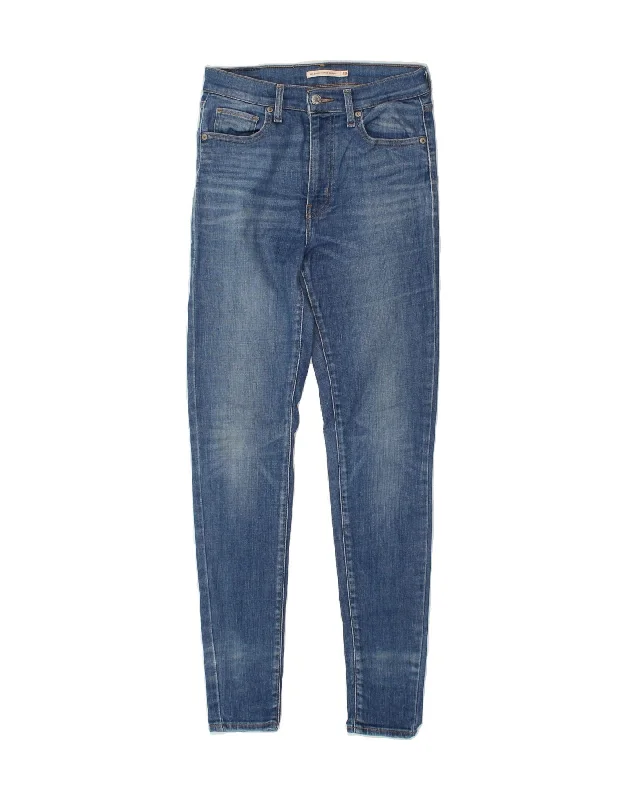LEVI'S Womens Mile High Super Skinny Jeans W28 L31 Blue Trendy Layered Pocket Jeans