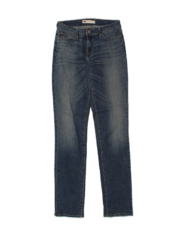 LEVI'S Womens Slight Curve Classic Rise Slim Jeans W28 L34 Blue Cotton Stylish High-Waist Jeans LEVI'S Womens Slight Curve Classic Rise Slim Jeans W28 L34 Blue Cotton Stylish High-Waist Jeans