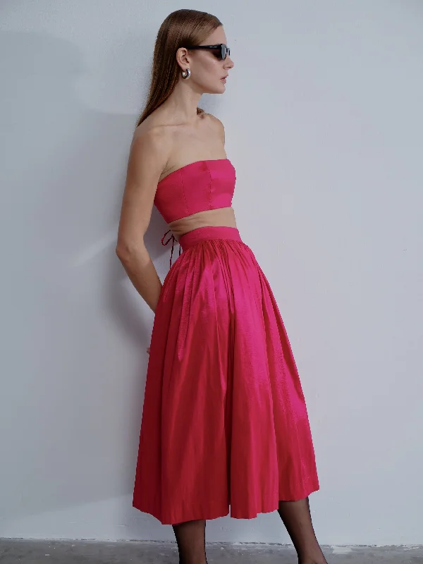 Lou Lou Midi Skirt in Pink corduroy skirt cozy