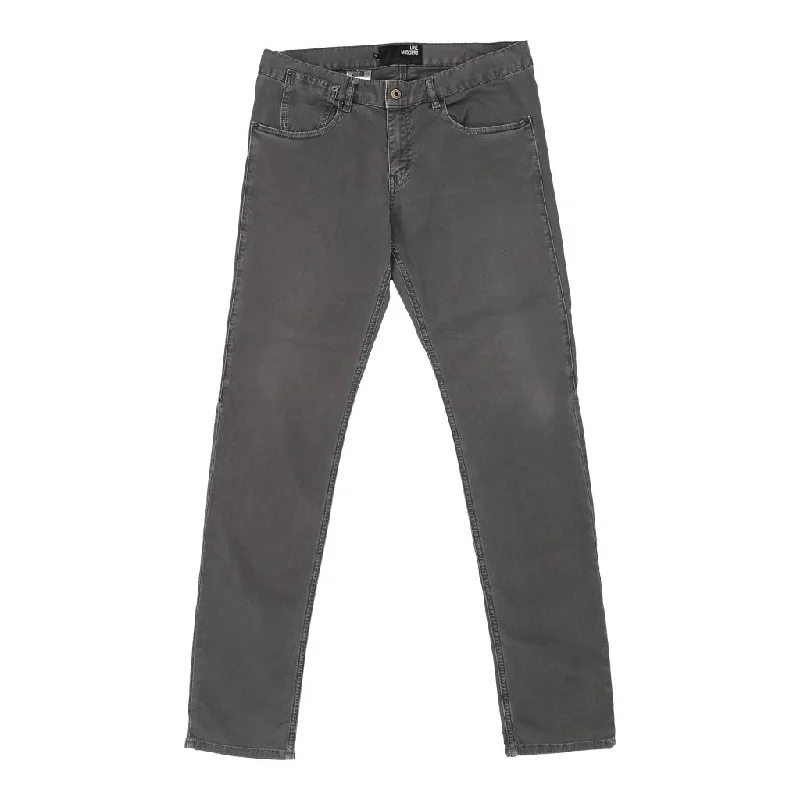 Love Moschino Jeans - 33W UK 12 Grey Cotton Fashionable Bootcut Jeans