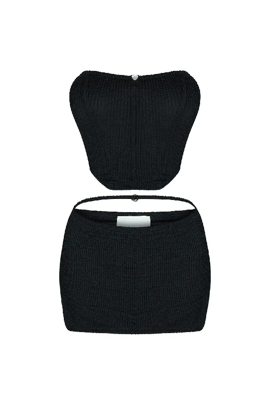 Melanie Bustier Top & Mini Skirt SET cashmere skirt fine
