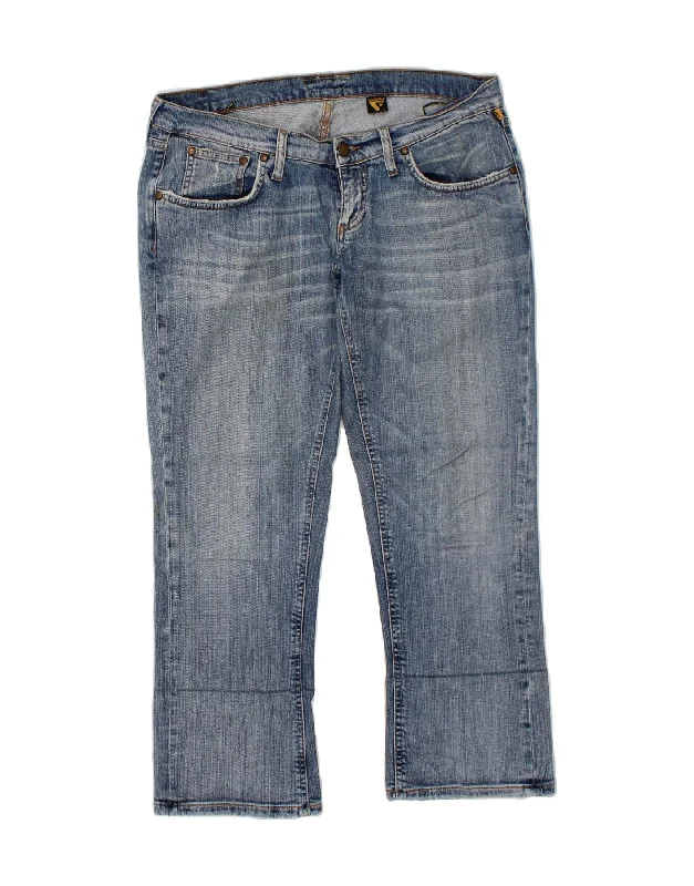 MELTIN' POT Womens Cropped Jeans W32 L26  Blue Stylish Stone-Wash Denim Jeans