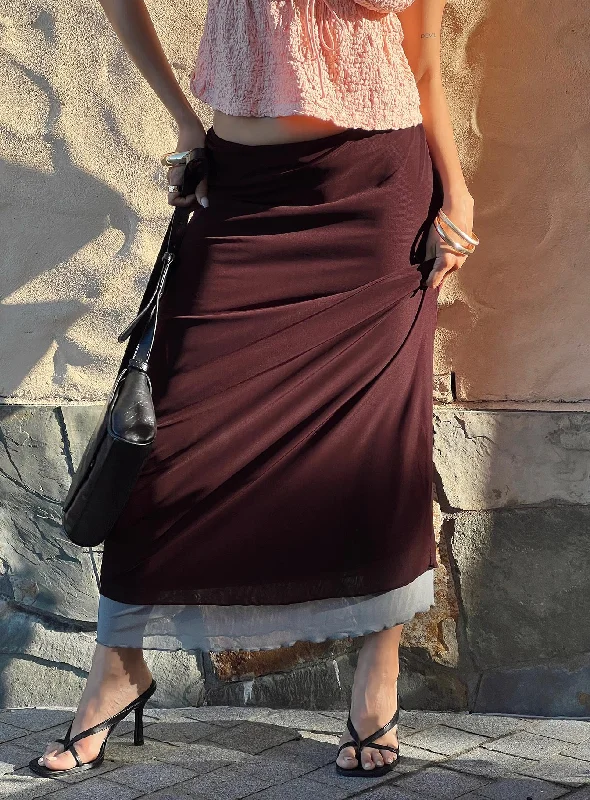 Motel Tresha Skirt Mesh Burgundy 199 cashmere skirt fine