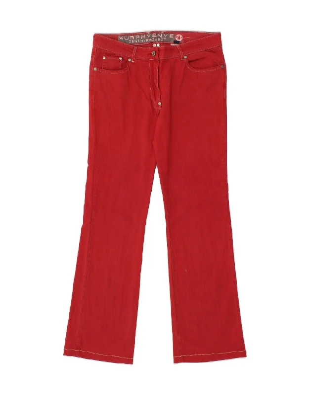 MURPHY & NYE Womens Bootcut Jeans W31 L30  Red Cotton Trendy Skinny High-Waist Jeans