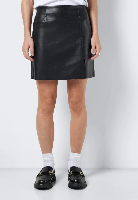 Noisy May - Clara Penny Pu Slit Black - Mini Skirt velvet skirt luxury