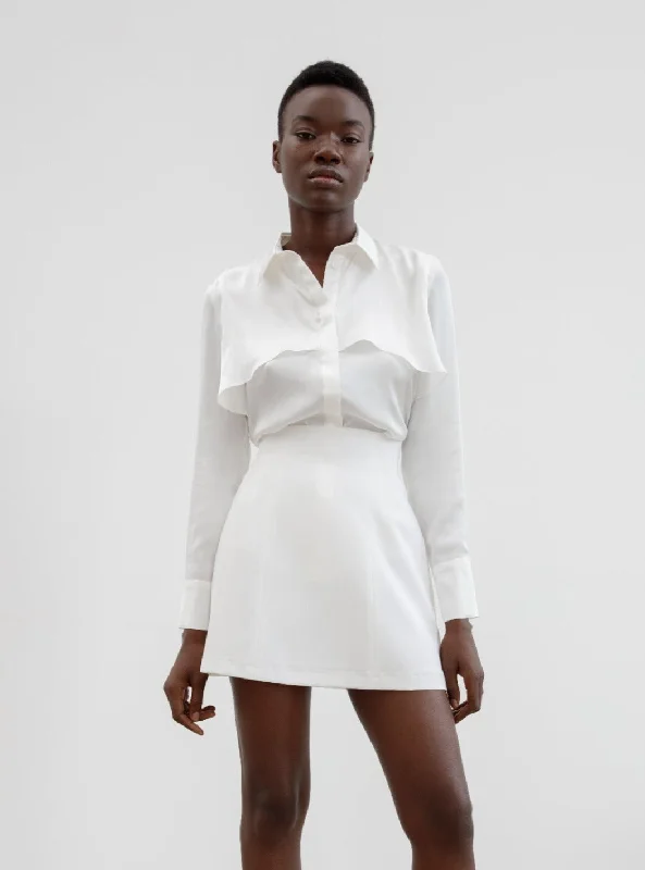 Nolita Mini Skirt - Vanille chiffon skirt floaty
