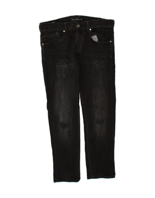 PEPE JEANS Womens Low Waist Skinny Jeans US 8  Medium W32 L27 Black Cotton Trendy Colored Denim Jeans