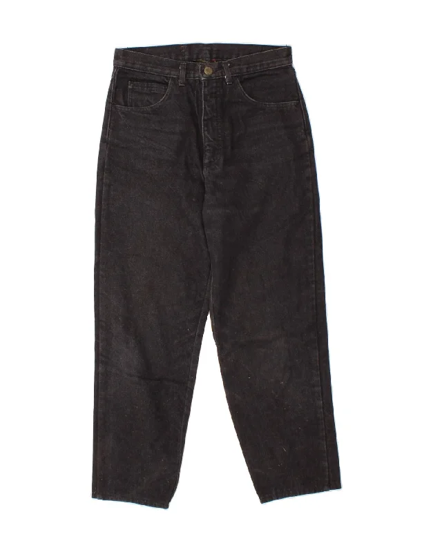 RIFLE Womens Tapered Jeans W29 L25 Black Cotton Trendy Cut-Off Denim Shorts