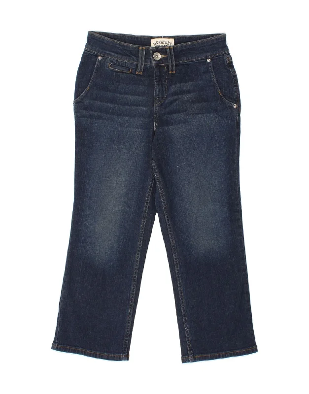 SIGNATURE BY LEVI'S Womens Straight Jeans W28 L23  Blue Trendy Plus Size Jeans