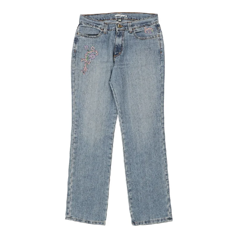 Tommy Hilfiger Embroidered Jeans - 30W UK 10 Blue Cotton Comfortable Full-Length Denim Jeans