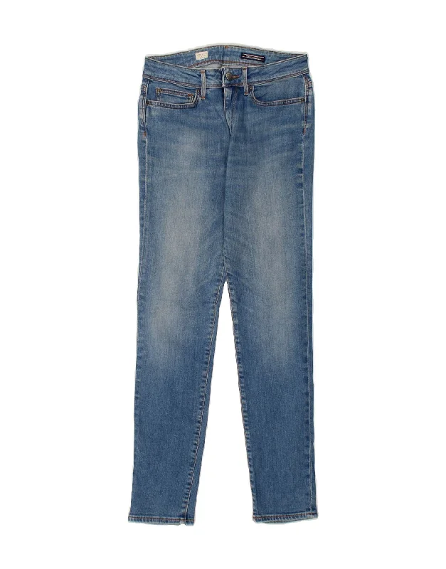 TOMMY HILFIGER Womens Paris Slim Jeans W27 L29 Blue Cotton Casual High-Waisted Bootcut Jeans