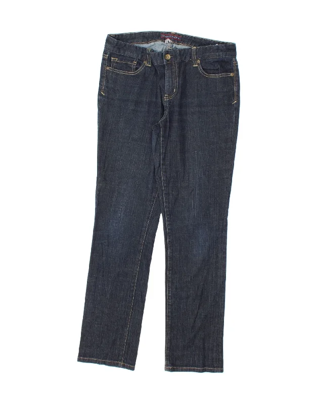 TOMMY HILFIGER Womens Slim Jeans US 8 Medium W30 L30  Navy Blue Cotton Comfortable Distressed Straight-Leg Jeans