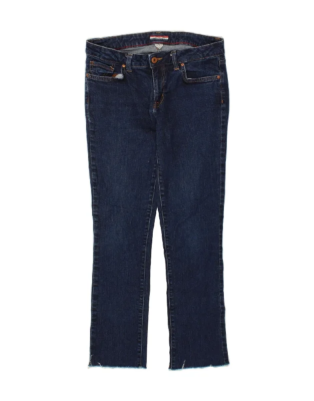 TOMMY HILFIGER Womens Straight Jeans US 6 Medium W30 L29 Navy Blue Cotton Elegant Bootcut Fit Jeans