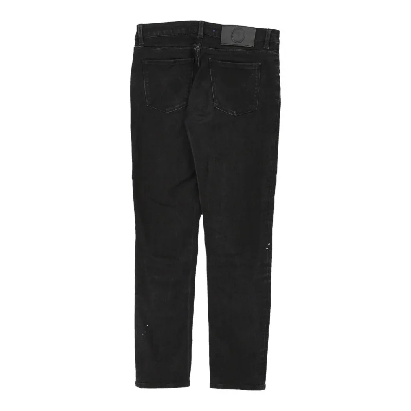 Trussardi Jeans - 28W UK 6 Black Cotton Trendy Wide-Leg High-Waist Denim