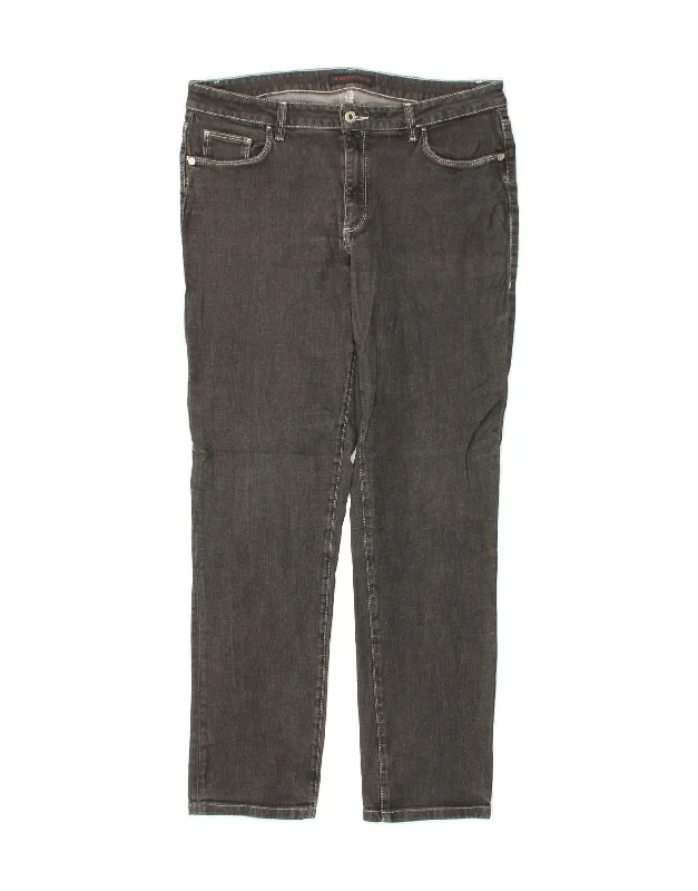 TRUSSARDI Womens Slim Jeans W34 L30  Grey Cotton Fashionable Raw Edge Jeans