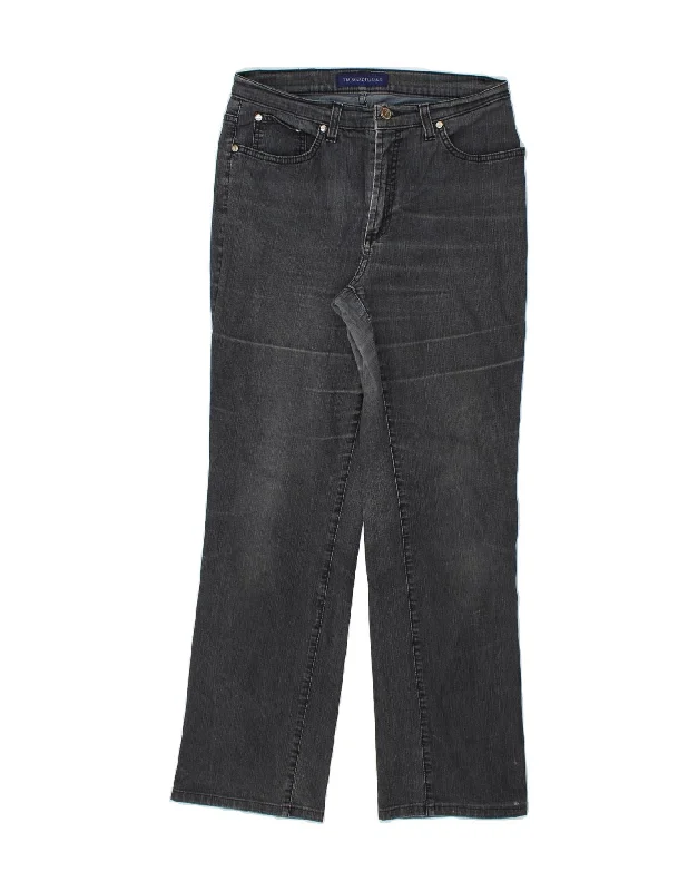 TRUSSARDI Womens Straight Jeans W31 L29 Grey Cotton Chic Cropped Jeans