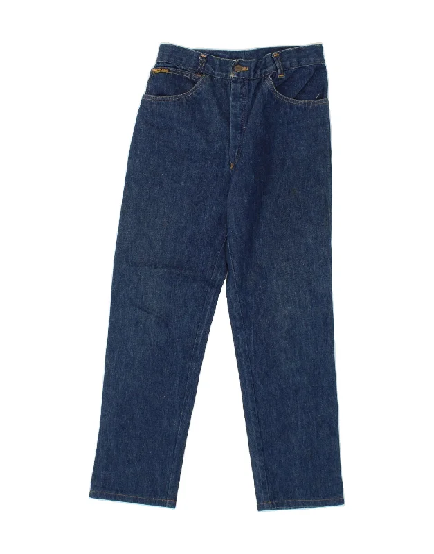 VINTAGE Womens Straight Jeans W28 L29 Blue Classic Black Denim Jeans