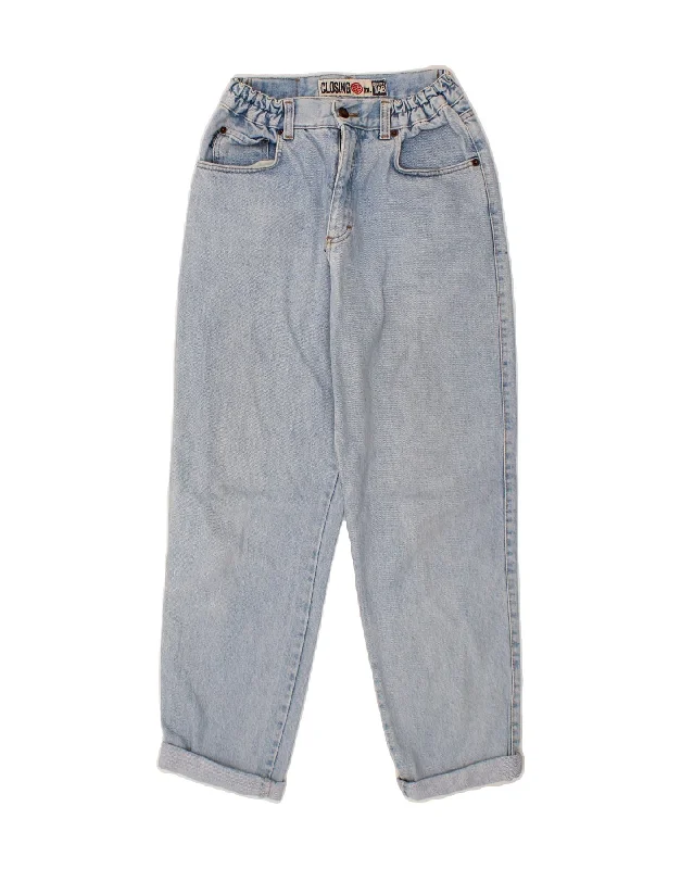 VINTAGE Womens Tapered Jeans IT 42 Medium W28 L26 Blue Cotton Casual Straight-Leg Jeans