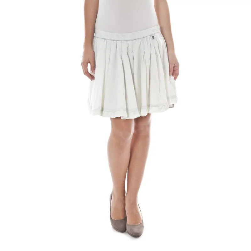 John Galliano White Cotton Skirt leather skirt modern