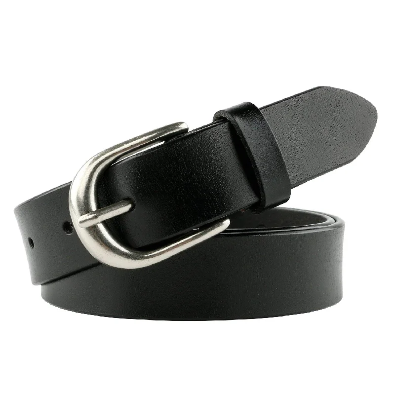 Women Leather Belt for Jeans Pants Plus Size Western Design Belt Alloy Buckle Trendy Colored Denim Jeans