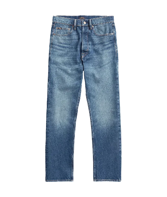 High-rise Relaxed Straight Crop Jean - Blue Chic Vintage-Inspired Denim Jeans